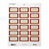 Patroon met rode en groene kerstbomen etiket (Full Sheet)