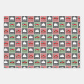 Patroon met rode en groene kerstrode pasta inpakpapier vel (Voorkant)