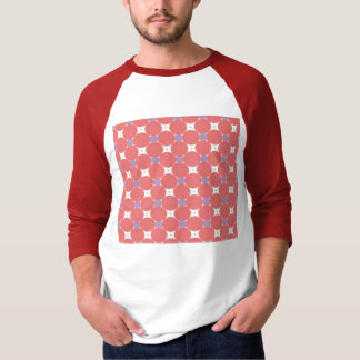 patroon met rode en paarse vierkant en cirkel t-shirt