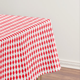 Patroon met rode en witte harlequin tafelkleed