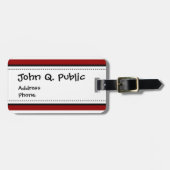 Patroon met rode en witte horizontale strepen bagagelabel (Voorkant horizontaal)