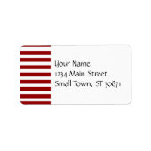 Patroon met rode en witte horizontale strepen etiket (Voorkant)