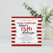 Patroon met rode en witte horizontale strepen kaart (Staand voorkant)