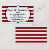 Patroon met rode en witte horizontale strepen visitekaartje (Voorkant / Achterkant)