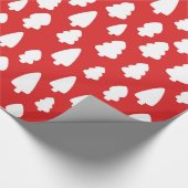 Patroon met rode en witte kerstbomen cadeaupapier (Hoek)