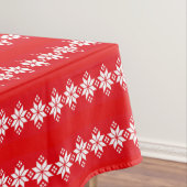 Patroon met rode en witte kerstritten tafelkleed (Voorbeeld)