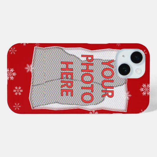 patroon met rode en witte kerstsnowflakes Case-Mate iPhone case (Achterkant (horizontaal))