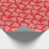 Patroon met rode en witte witte witte kerstbomen cadeaupapier (Hoek)