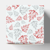 Patroon met rode en zilveren elegante kerstbomen bedankdoosjes (Bovenkant)