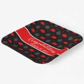 Patroon met rode en zwarte verloopdop papieren bordje (Gebogen)