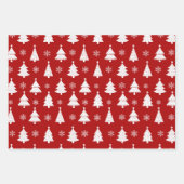Patroon met rode, groene en gouden winterkerstbome inpakpapier vel (Voorkant)