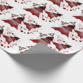 Patroon met rode kerstbomen cadeaupapier (Hoek)