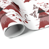 Patroon met rode kerstbomen cadeaupapier (Rol Hoek)