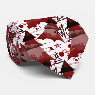 Patroon met rode kerstbomen stropdas