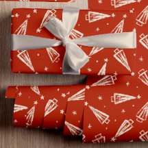 Patroon met rode kerstboom