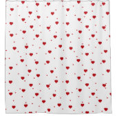 Patroon met rode kleppen douchegordijn (Voorkant)