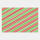 Patroon met rode, witte en groene kerststrepen inpakpapier vel (Voorkant 3)