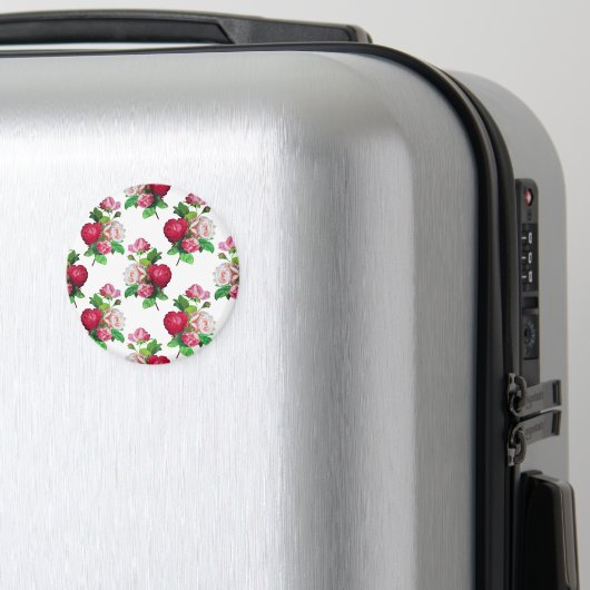 Patroon met rode, witte en roze rozen, magneet (Insitu (bagage))