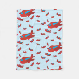 Patroon met rood en blauw vliegtuig fleece deken