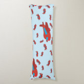 Patroon met rood en blauw vliegtuig lichaamskussen (Voorkant Verticaal)