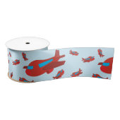 Patroon met rood en blauw vliegtuig satijnen lint (Spoel)