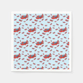 Patroon met rood en blauw vliegtuig servet (Voorkant)