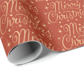 Patroon met rood en gouden kerst cadeaupapier (Rol Hoek)