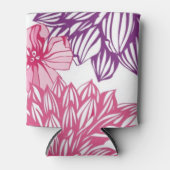 Patroon met roze asters en dahlia blikjeskoeler (Voorkant)