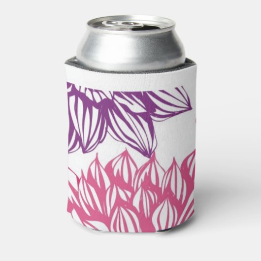 Patroon met roze asters en dahlia blikjeskoeler (Blikje Achterkant)