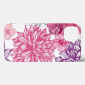 Patroon met roze asters en dahlia Case-Mate iPhone case (Achterkant (horizontaal))
