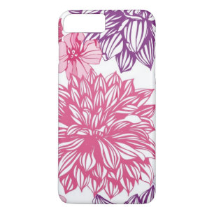 Patroon met roze asters en dahlia Case-Mate iPhone case