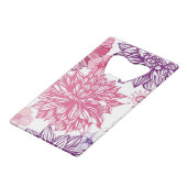 Patroon met roze asters en dahlia creditkaart flessenopener (Achterkant Gekanteld)
