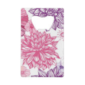 Patroon met roze asters en dahlia creditkaart flessenopener (Achterkant)