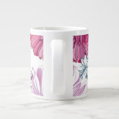 Patroon met roze asters en dahlia grote koffiekop (Achterkant)