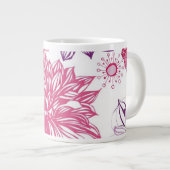 Patroon met roze asters en dahlia grote koffiekop (Voorkant rechts)