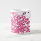 Patroon met roze asters en dahlia grote koffiekop (Voorkant)
