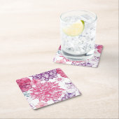 Patroon met roze asters en dahlia kartonnen onderzetters (Insitu)