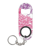 Patroon met roze asters en dahlia mini flessenopener (Voorkant)