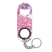 Patroon met roze asters en dahlia mini flessenopener (Achterkant)