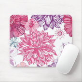 Patroon met roze asters en dahlia muismat (Met muis)