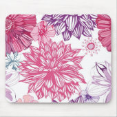 Patroon met roze asters en dahlia muismat (Voorkant)