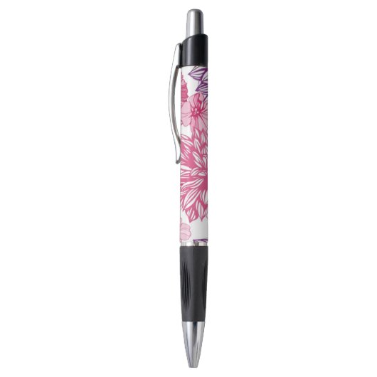 Patroon met roze asters en dahlia pen (Top (Verticaal))
