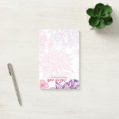 Patroon met roze asters en dahlia post-it® notes (Kantoor)