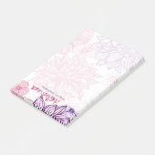 Patroon met roze asters en dahlia post-it® notes (Schuin)