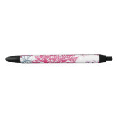 Patroon met roze asters en dahlia zwarte inkt pen (Voorkant)