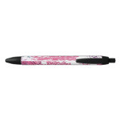 Patroon met roze asters en dahlia zwarte inkt pen (Achterkant)