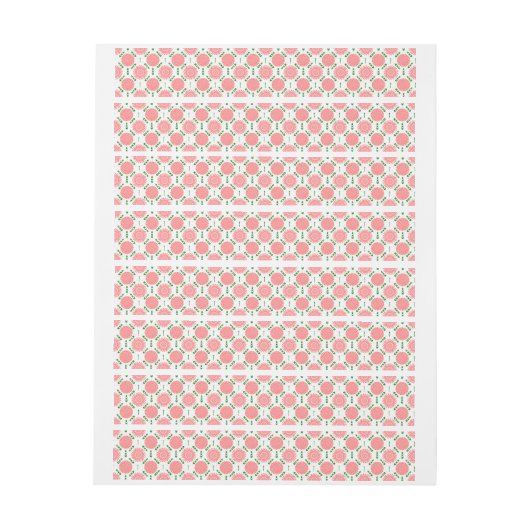 patroon met roze bloemen adreslabel wikkel (Vel)