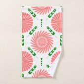 patroon met roze bloemen bad handdoek (Handdoek)