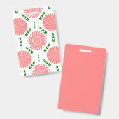 patroon met roze bloemen badge (Voor- en achterkant)