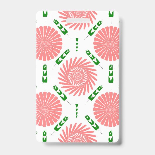 patroon met roze bloemen badge (Voorzijde)